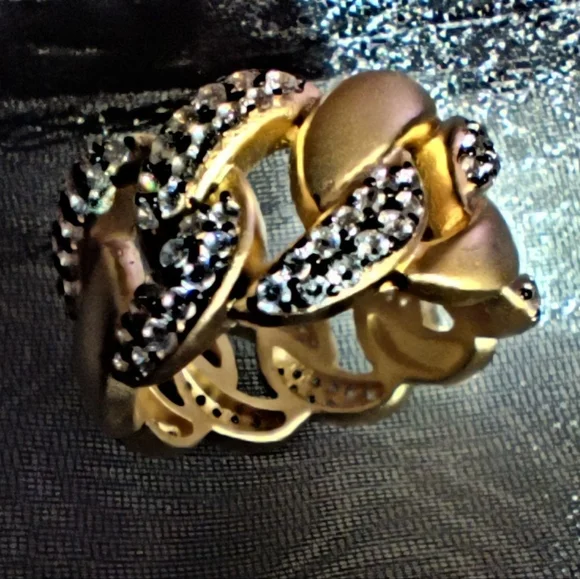 Freida Rothman Gold & Diamond Women's Ring - Paived Iced - Size 8 - New in Box - Picture 4 of 16